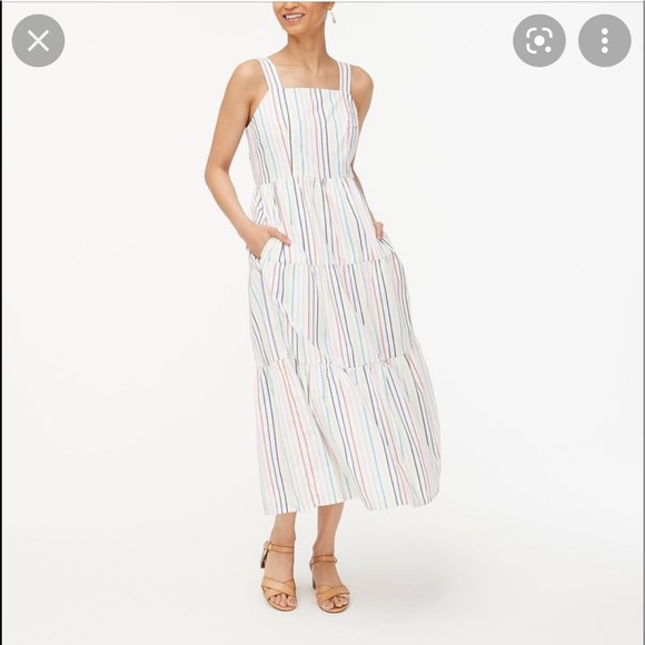 NWT J Crew Factory Tiered Maxi Cotton Poplin Dress size 10 - Picture 3 of 6